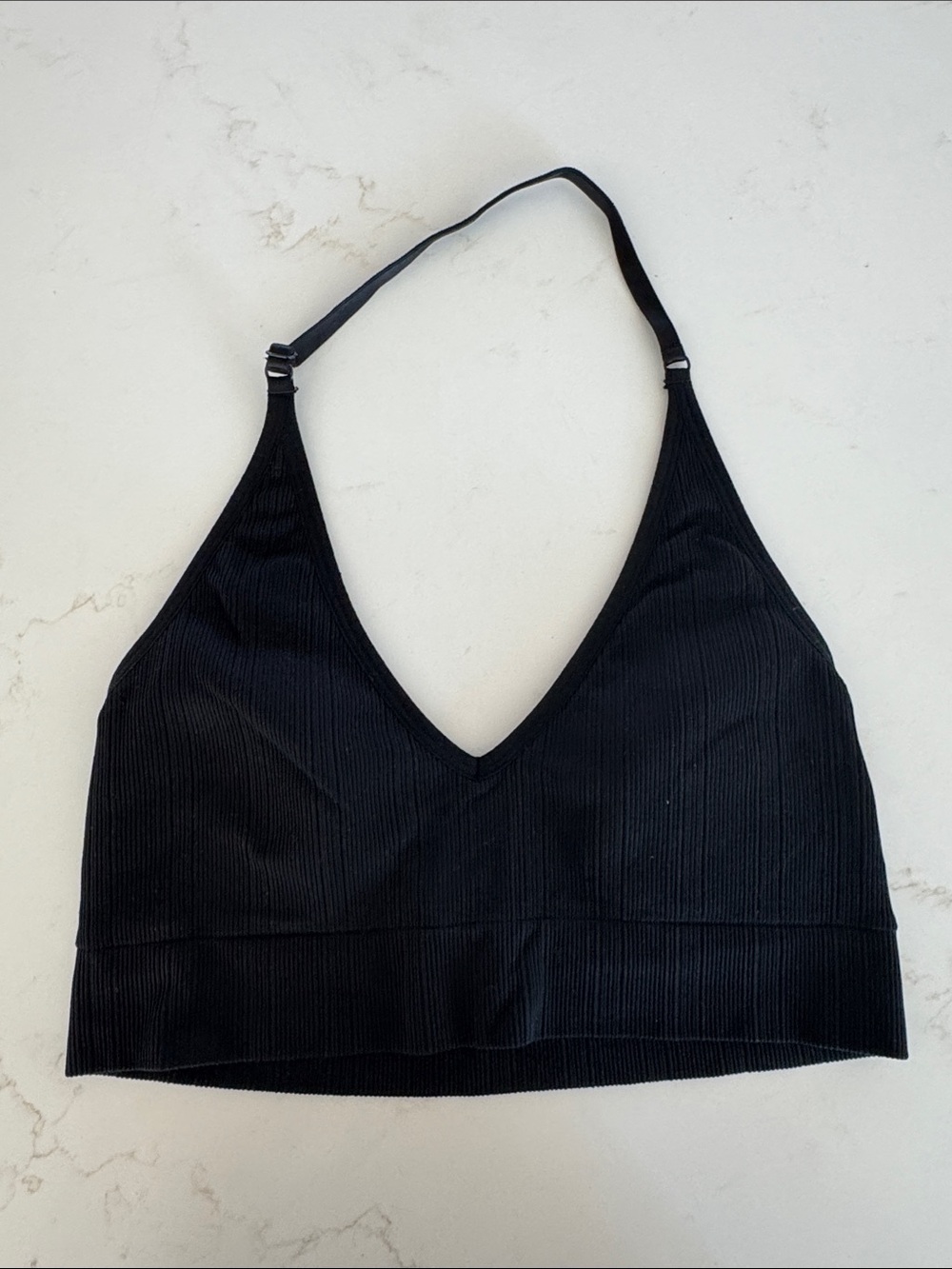 Black halter bralette